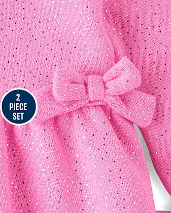 Baby Girls Foil Polka Dot 2-Piece Playwear Set - PERFECTLY PINK