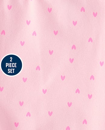 Baby Girls Foil Polka Dot 2-Piece Playwear Set - PERFECTLY PINK