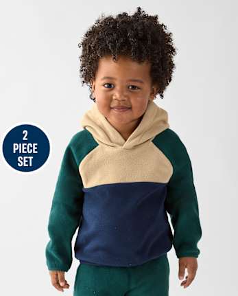 Baby And Toddler Boys Colorblock Microfleece 2-Piece Outfit Set - BALT GREEN
