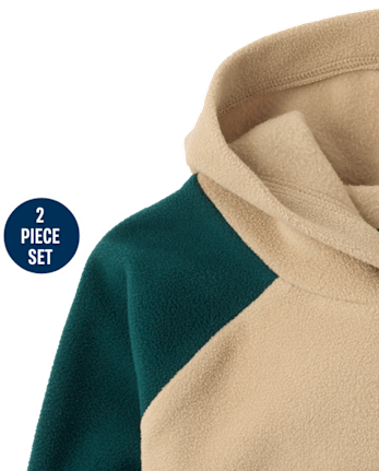 Baby And Toddler Boys Colorblock Microfleece 2-Piece Outfit Set - BALT GREEN