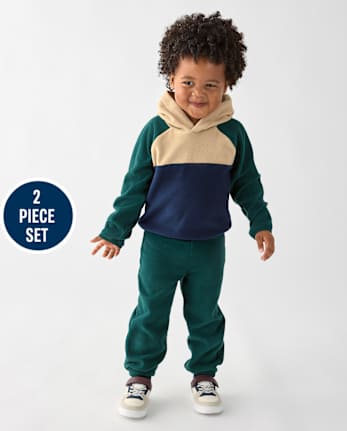 Baby And Toddler Boys Colorblock Microfleece 2-Piece Outfit Set - BALT GREEN