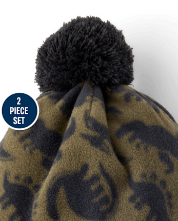 Toddler Boys Dino Microfleece 2-Piece Cold Weather Set - DK STINGER