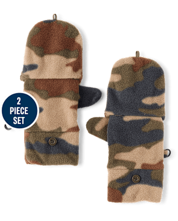 Boys Camo Microfleece 2-Piece Cold Weather Set - MULTI CLR