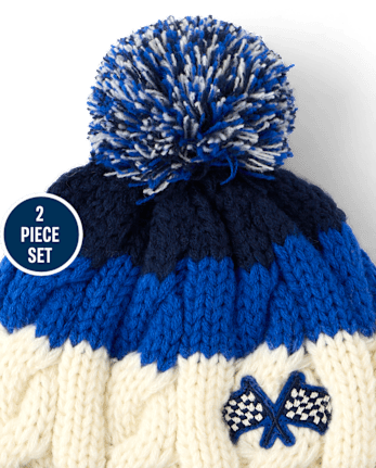 Toddler Boys Embroidered Racecar 2-Piece Cold Weather Set - TIDAL