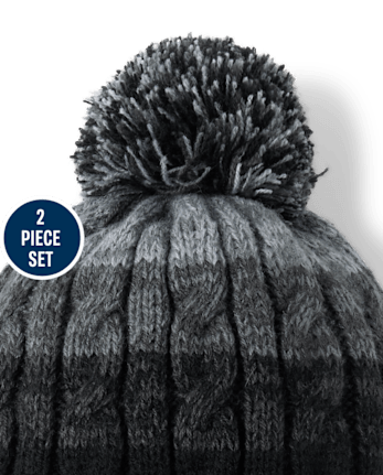 Ensemble rayé 2 pièces pour garçon par temps froid - GREY