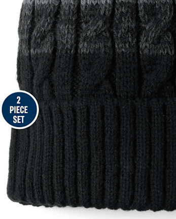 Ensemble rayé 2 pièces pour garçon par temps froid - GREY