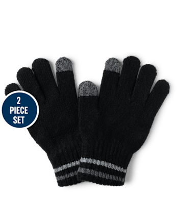 Ensemble rayé 2 pièces pour garçon par temps froid - GREY