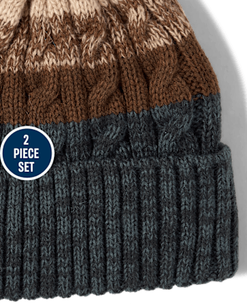 Boys Striped 2-Piece Cold Weather Set - MULTI CLR