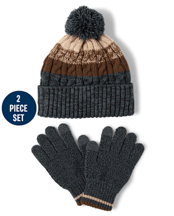 Boys Striped 2-Piece Cold Weather Set - MULTI CLR