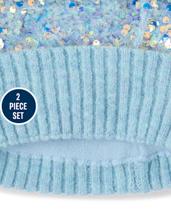 Girls Sequin 2-Piece Cold Weather Set - BLUE AIR