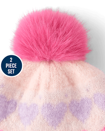 Toddler Girls Bow Fairisle 2-Piece Cold Weather Set - MULTI CLR