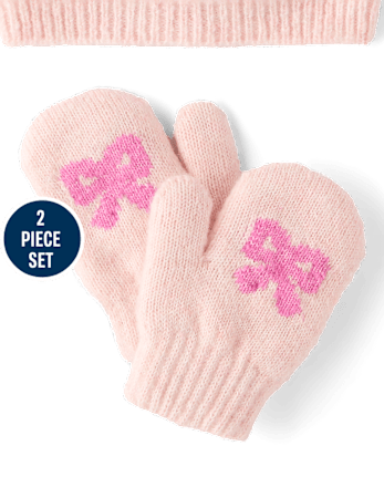 Toddler Girls Bow Fairisle 2-Piece Cold Weather Set - MULTI CLR