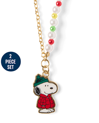 Girls Snoopy™ BFF Holiday Necklace 2-Pack - MULTI CLR