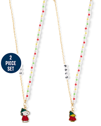 Girls Snoopy™ BFF Holiday Necklace 2-Pack - MULTI CLR