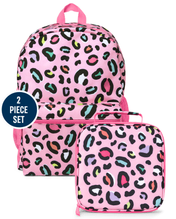 Girls Rainbow Leopard Backpack  The Children's Place - NEON BERRY