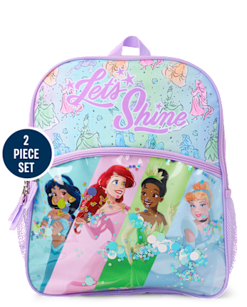 Conjunto de 2 piezas de mochila de princesas Disney para niñas pequeñas
