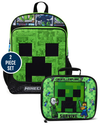 Boys Minecraft Backpack 2-Piece Set