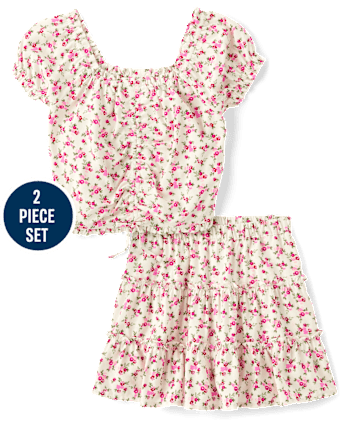 Girls Floral 2-Piece Outfit Set