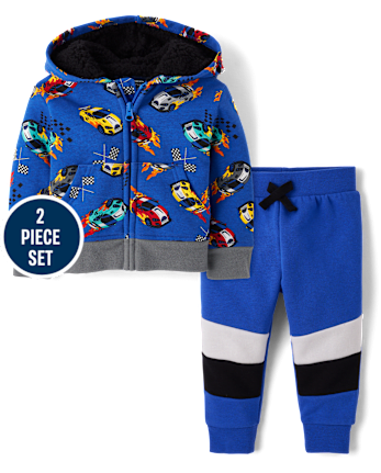 Baby And Toddler Boys Racecar Fleece 2-Piece Outfit Set