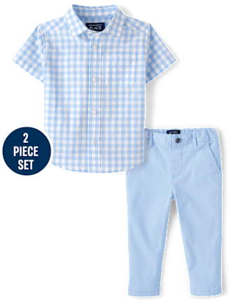 Baby And Toddler Boys Dad And Me Gingham 2-Piece Outfit Set