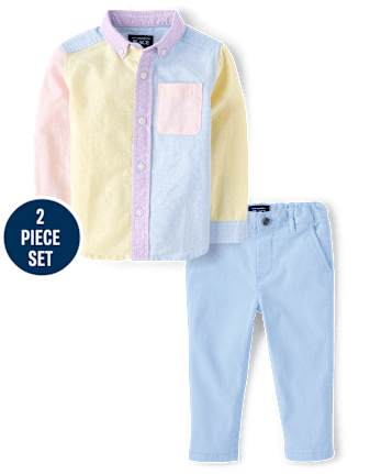Baby And Toddler Boys Colorblock 2-Piece Outfit Set