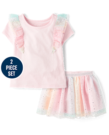 Toddler Girls Rainbow 2-Piece Outfit Set