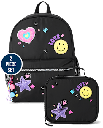 Girls Icon Patch Backpack 2-Piece Set
