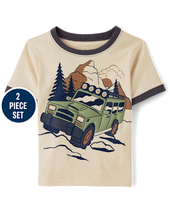 Baby And Toddler Boys Vehicle 2-Piece Outfit Set