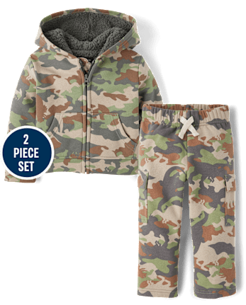 Baby And Toddler Camo Premium Fleece 2-Piece Outfit Set