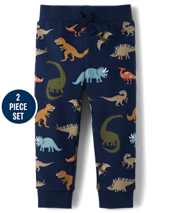 Baby And Toddler Boys Dino Premium Fleece 2-Piece Outfit Set