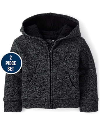 Baby And Toddler Boys Marled Fleece 2-Piece Outfit Set