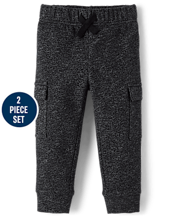 Baby And Toddler Boys Marled Fleece 2-Piece Outfit Set