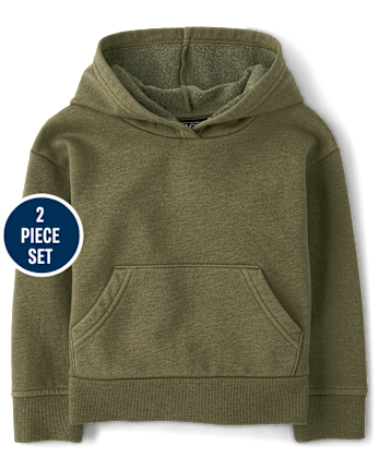 Baby And Toddler Boys Garment Dyed Premium Fleece 2-Piece Outfit Set