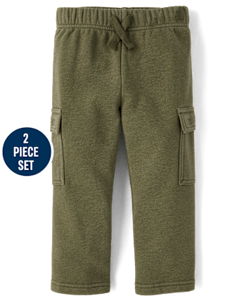 Baby And Toddler Boys Garment Dyed Premium Fleece 2-Piece Outfit Set