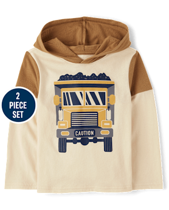 Baby And Toddler Boys Construction Vehicle 2-Piece Outfit Set