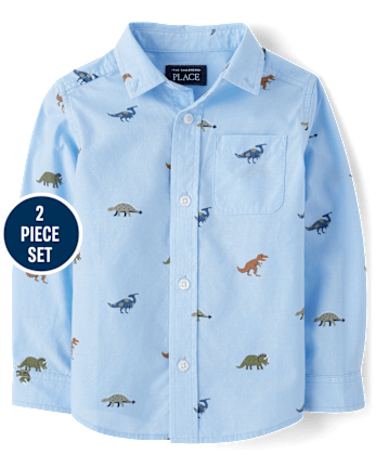 Baby And Toddler Boys Dino 2-Piece Outfit Set