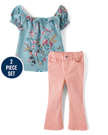 Toddler Girls Floral 2-Piece Outfit Set