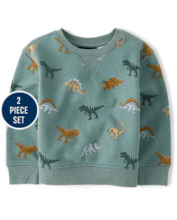 Baby And Toddler Boys Dino Premium Fleece 2-Piece Outfit Set