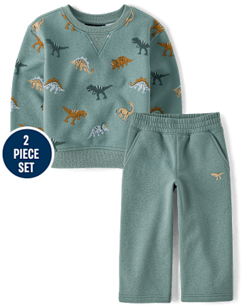 Baby And Toddler Boys Dino Premium Fleece 2-Piece Outfit Set
