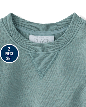Baby And Toddler Garment Dyed Premium Fleece 2-Piece Outfit Set