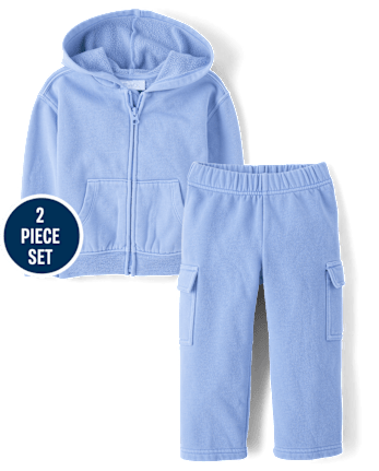 Baby And Toddler Garment Dyed Premium Fleece 2-Piece Outfit Set
