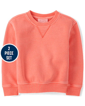 Baby And Toddler Garment Dyed Premium Fleece 2-Piece Outfit Set