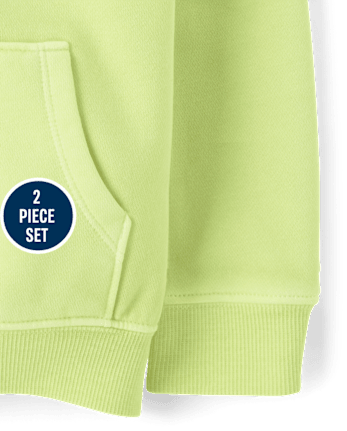 Baby And Toddler Garment Dyed Premium Fleece 2-Piece Outfit Set