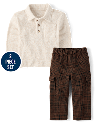 Baby And Toddler Boys Plaid 2-Piece Outfit Set