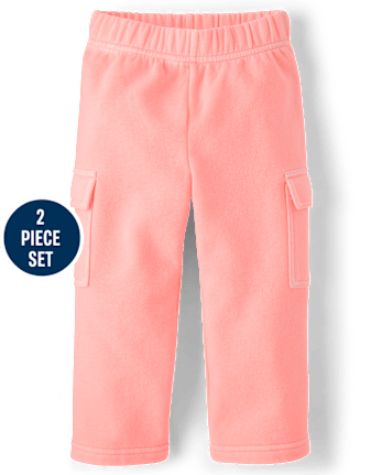 Toddler Girls Garment Dyed Premium Fleece 2-Piece Outfit Set