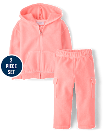 Toddler Girls Garment Dyed Premium Fleece 2-Piece Outfit Set