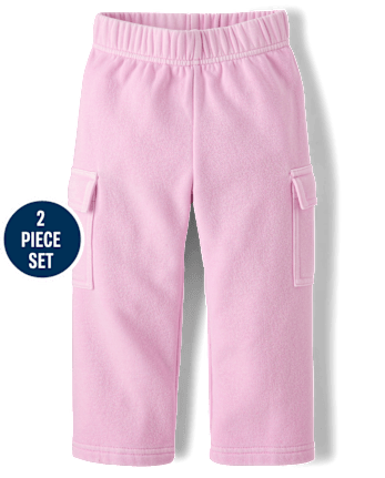 Toddler Girls Garment Dyed Premium Fleece 2-Piece Outfit Set