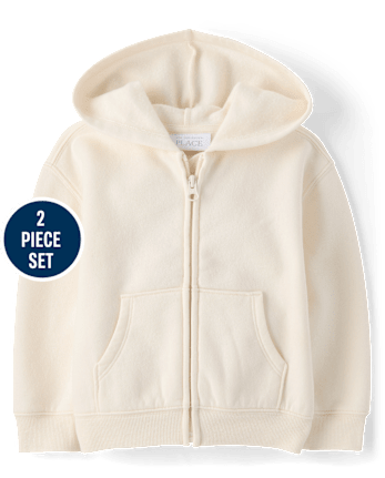 Toddler Girls Garment Dyed Premium Fleece 2-Piece Outfit Set