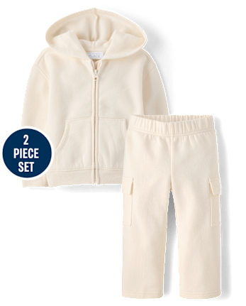 Toddler Girls Garment Dyed Premium Fleece 2-Piece Outfit Set