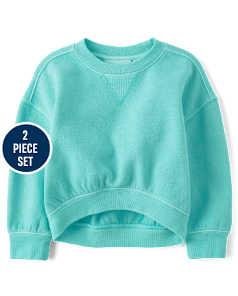Toddler Girls Garment Dyed Premium Fleece 2-Piece Outfit Set